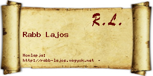 Rabb Lajos névjegykártya
