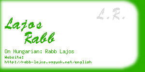 lajos rabb business card